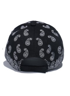 Generic Breathable printed hip-hop baseball cap in black  - Image 2