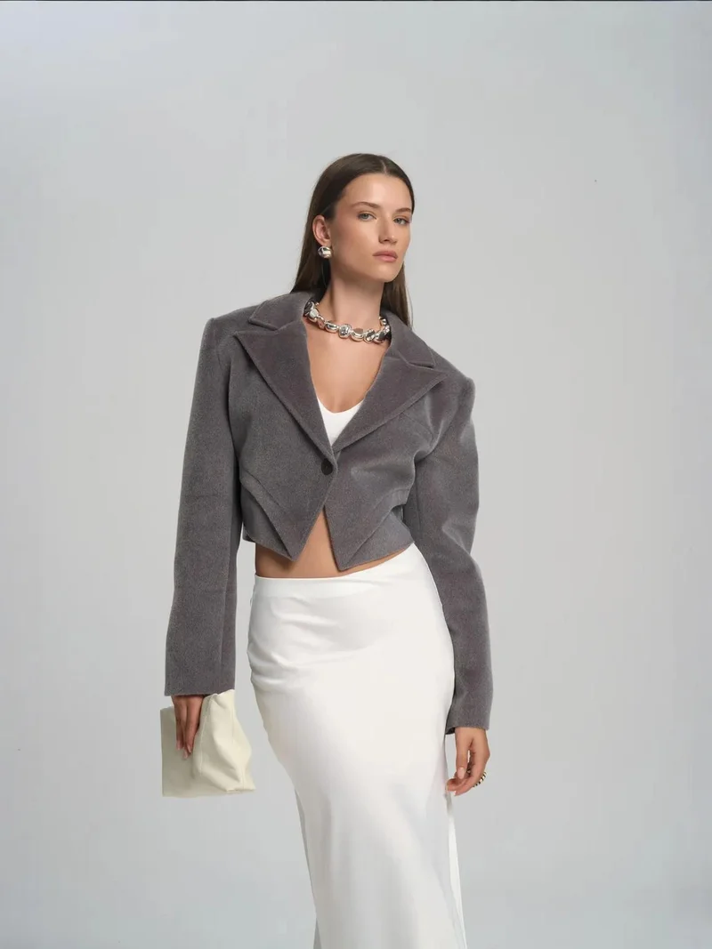 ماي كولكشن MAI STUDIOS Cecil Slit Detailed Satin Skirt