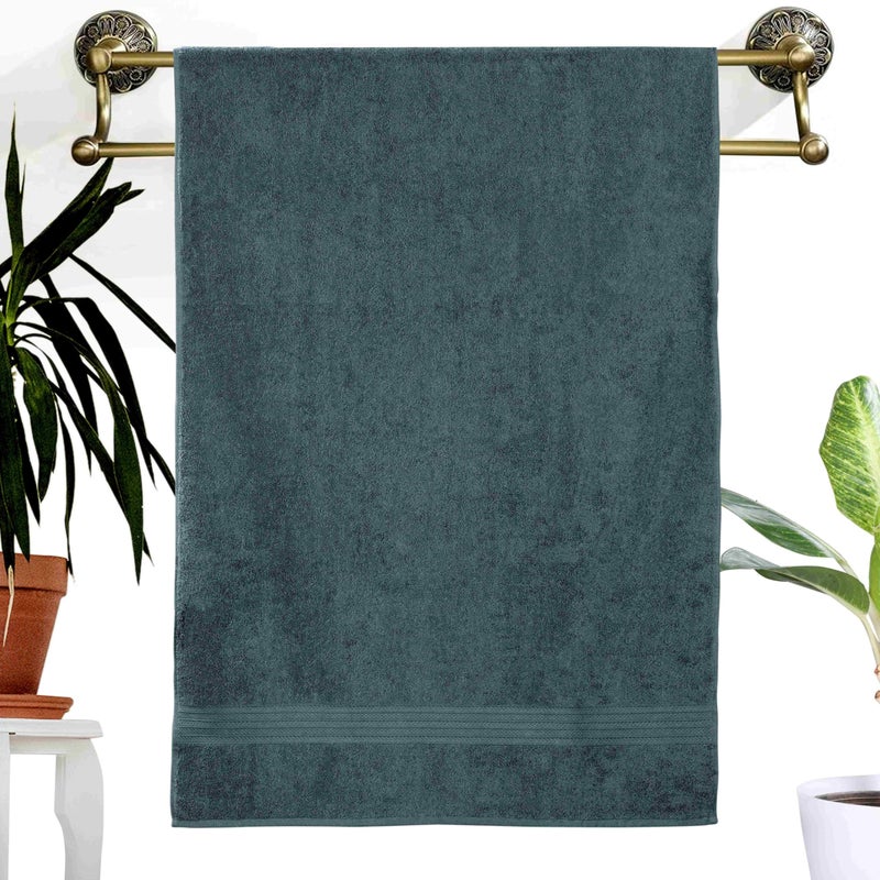 Dreamscape 100% Cotton 550 GSM Bath Towel Set of 2, Size 70 x 145 cm, Light Grey & Beige - Image 3
