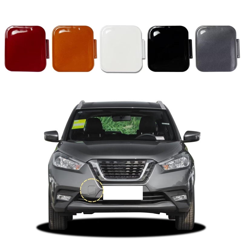Goholy Car Front Bumper Tow Hook Cover Compatible with Nissan Kicks 2018 2019 Trailer Cover Cap 622A05RB0H Tow Hook Cap Towing Eye Cap Unpainted