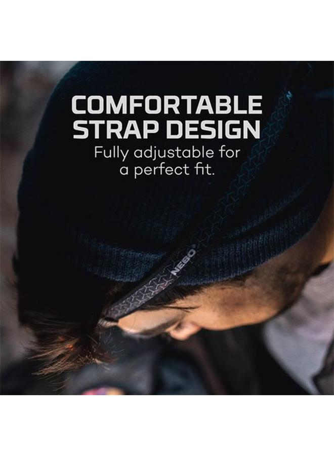 NEBO Einstein 1000 Lumen Flex USB Rechargeable Smart Power Control Water Resistance Headlamp Black - Image 5