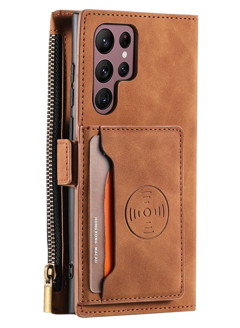 Suteni Flip Cover Card Slots Magnatic Leather Phone Case for Samsung - Image 2