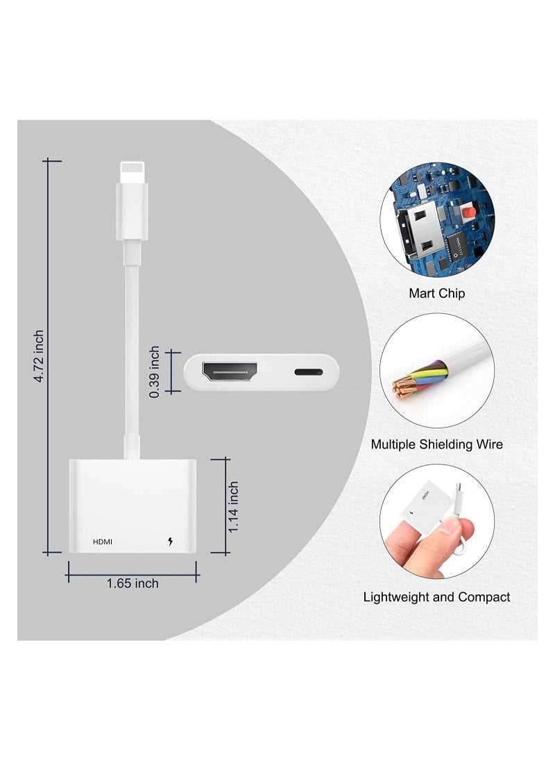 ELTRAZONE Lightning to HDMI Adapter,Digital AV Adapter iPhone,iPad to HDMI,(No Need Power) 1080P Video & Audio Sync Screen Connector Compatible iPhone,iPad  - Image 2