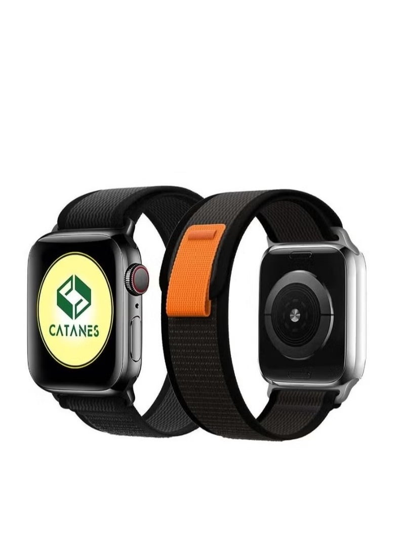 vesus Apple Watch Trail Band 38mm 40mm 41mm Nylon Woven Sport Strap for iWatch Series Ultra/8/7/SE/6/5/4/3/2/11 Dark Grey