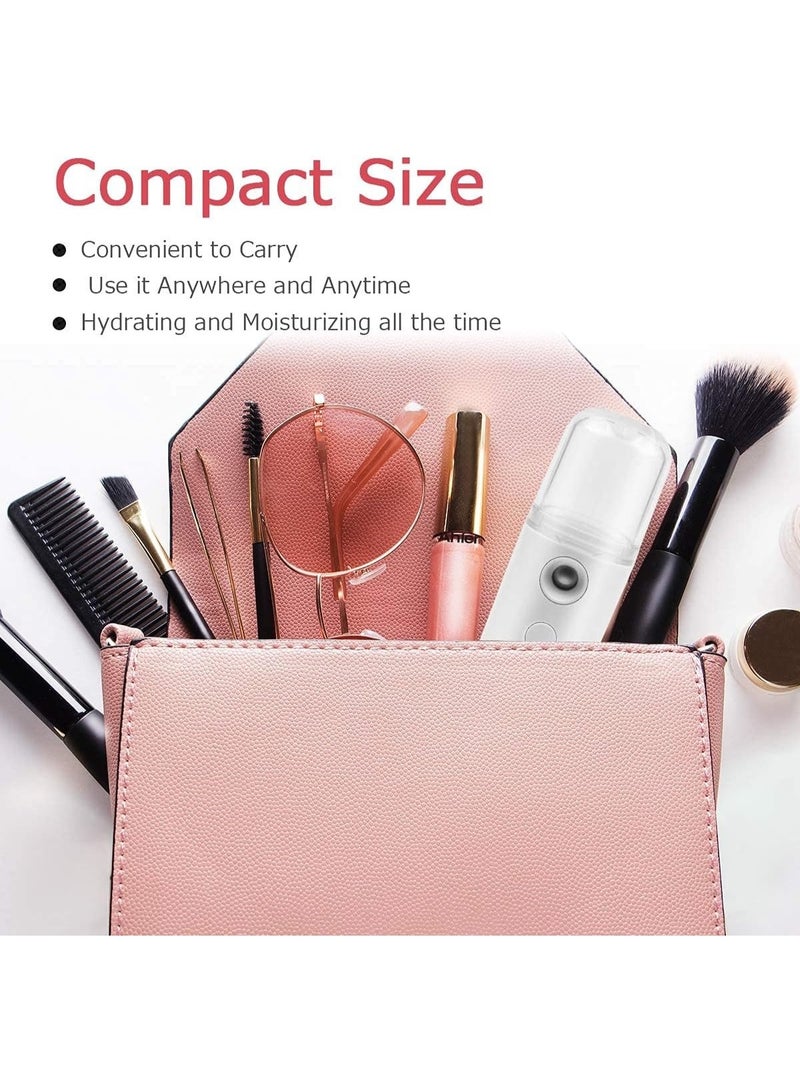 بخاخ نانو ميست محمول لترطيب الوجه - جهاز بخار للوجه برذاذ بارد قابل لإعادة الشحن عبر USB مع خزان مياه شفاف 30 مل لتثبيت المكياج والعناية بالبشرة - Image 2