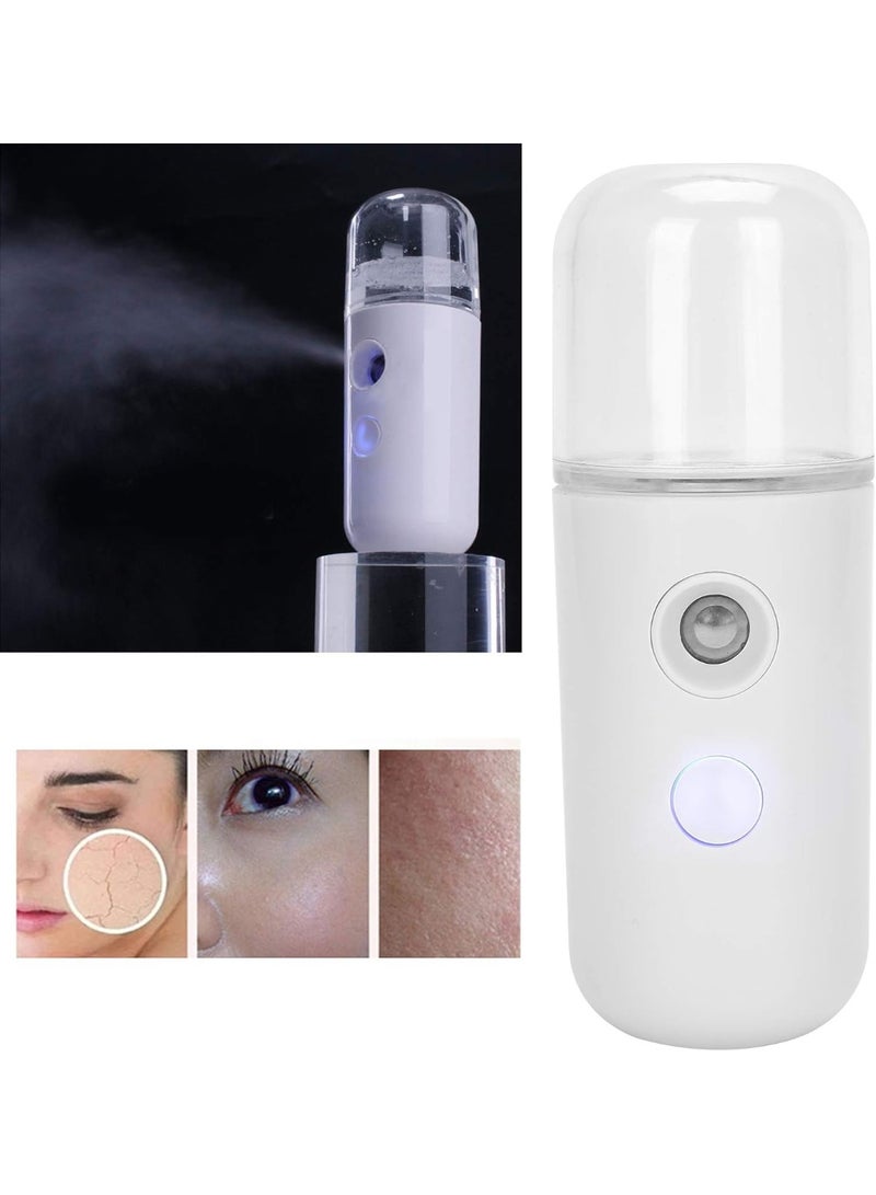 بخاخ نانو ميست محمول لترطيب الوجه - جهاز بخار للوجه برذاذ بارد قابل لإعادة الشحن عبر USB مع خزان مياه شفاف 30 مل لتثبيت المكياج والعناية بالبشرة - Image 3