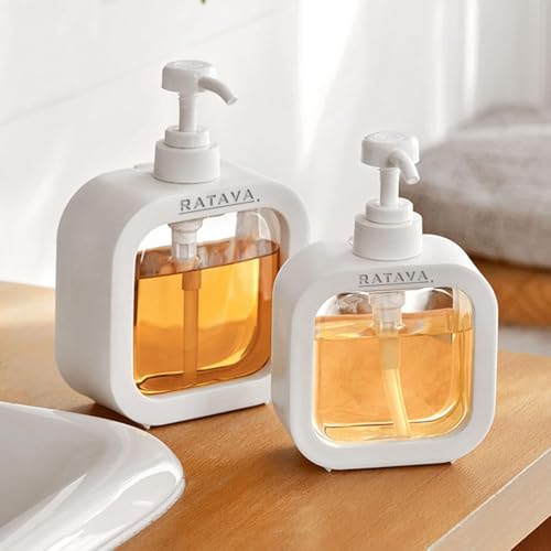 RATAVA Plastic Empty Bottle Soap Dispenser For Bathroom Kitchen Large-Capacity Dispensing Bottled Hand Soap Dish Soap Shower Gel Shampoo Washing Powder Replacement Empty Bottle 1Pc, 10 Ounces - Image 1