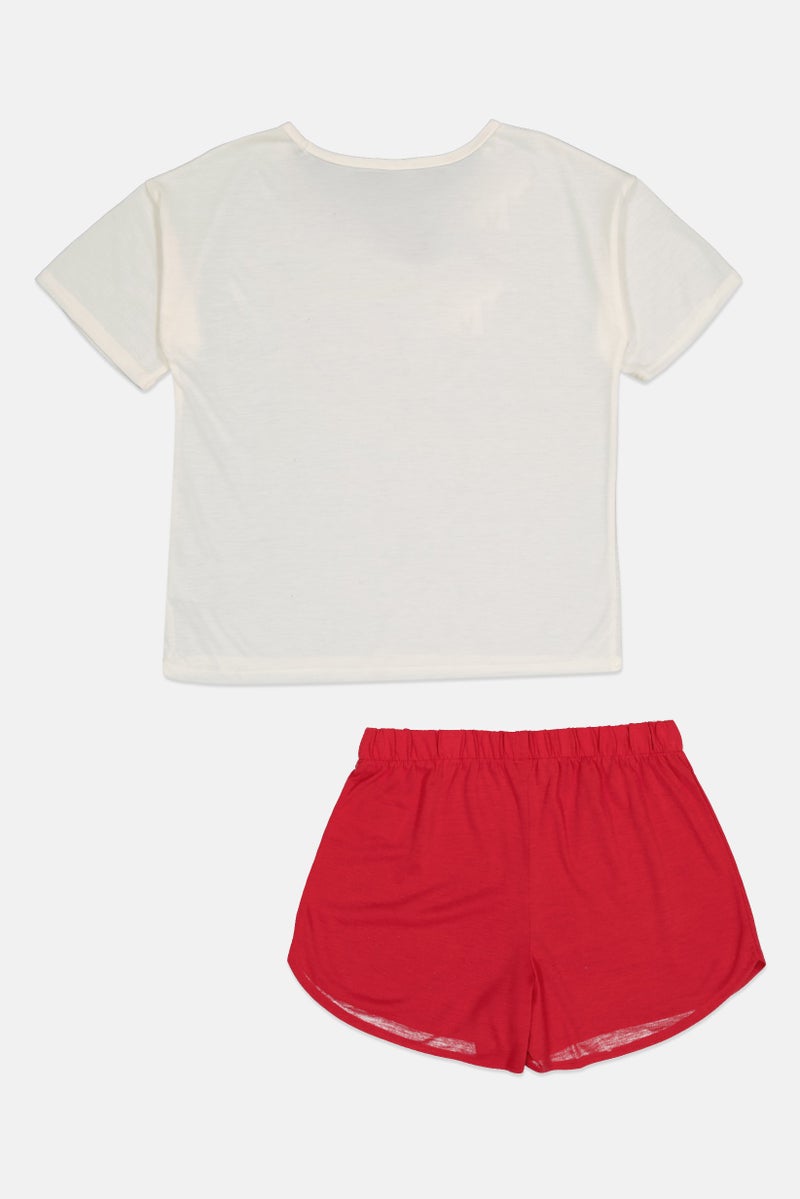 GAP Kids Girl 2 Pieces Disney Graphic Print Top And Shorts Set, Multicolor - Image 2