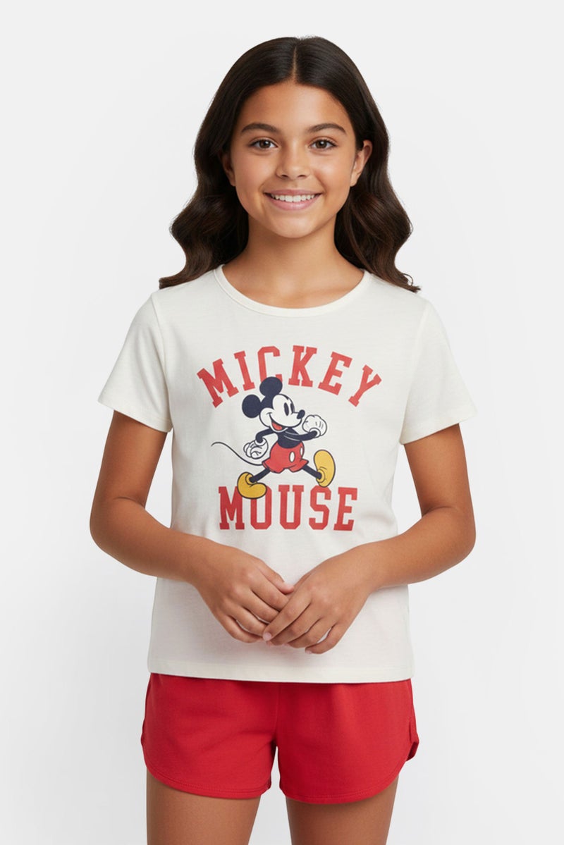 GAP Kids Girl 2 Pieces Disney Graphic Print Top And Shorts Set, Multicolor - Image 1