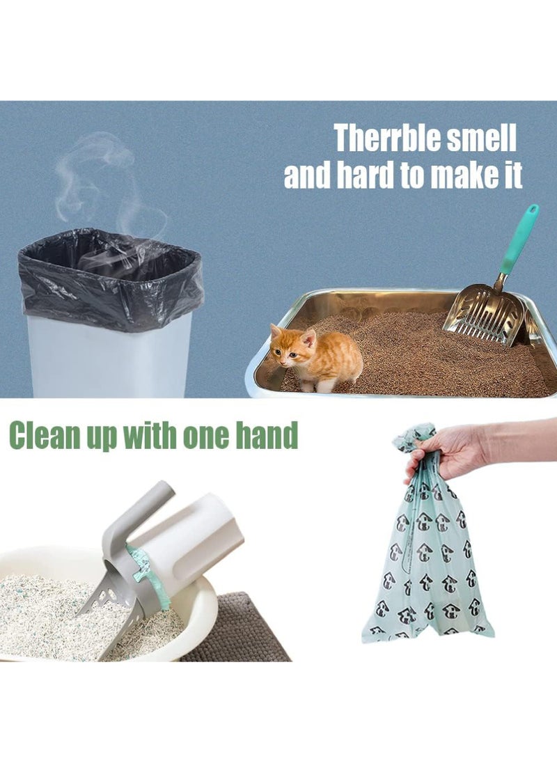 Rock Pow Cat Litter Scoop with Bag Holder, Integrated Detachable Deep Cat Litter Shovel with Poop Sifting and 120 Litter Bags  - Image 3
