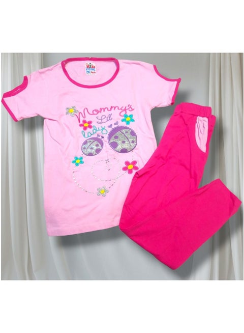 Girls' cotton pajama set, suitable for small bodies