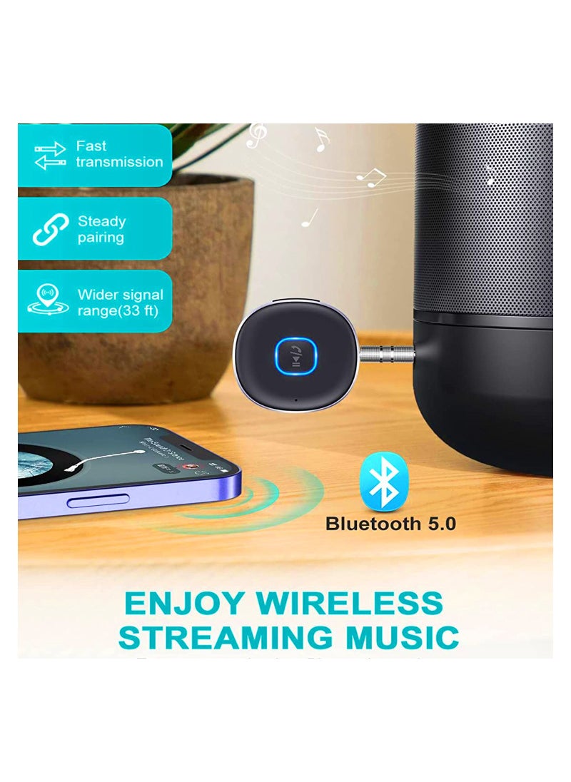 Generic - Bluetooth Adapter, Mini AUX Bluetooth 5.0 Receiver for Music Streaming, Hands-free Calls, Dual Connection, 12H Playtime, Car Bluetooth Aux Adapter, Home Stereo, Wired Headphones, Speaker - Image 1