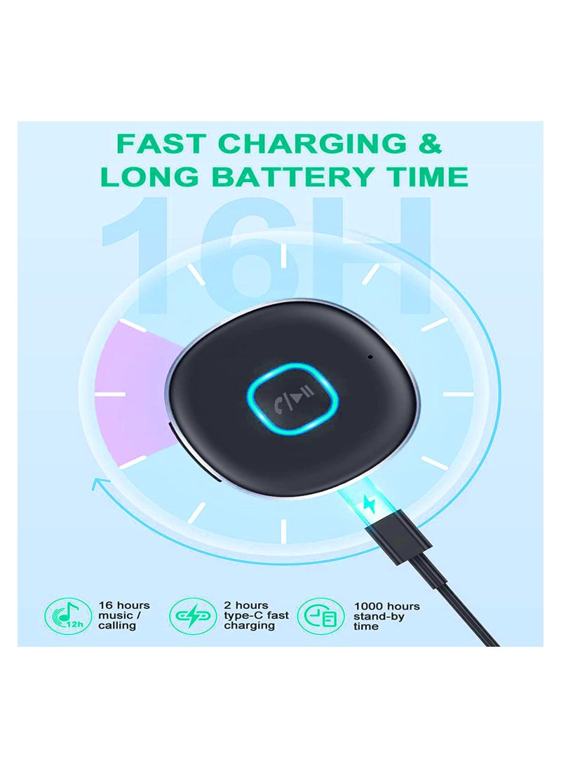 Generic - Bluetooth Adapter, Mini AUX Bluetooth 5.0 Receiver for Music Streaming, Hands-free Calls, Dual Connection, 12H Playtime, Car Bluetooth Aux Adapter, Home Stereo, Wired Headphones, Speaker - Image 1