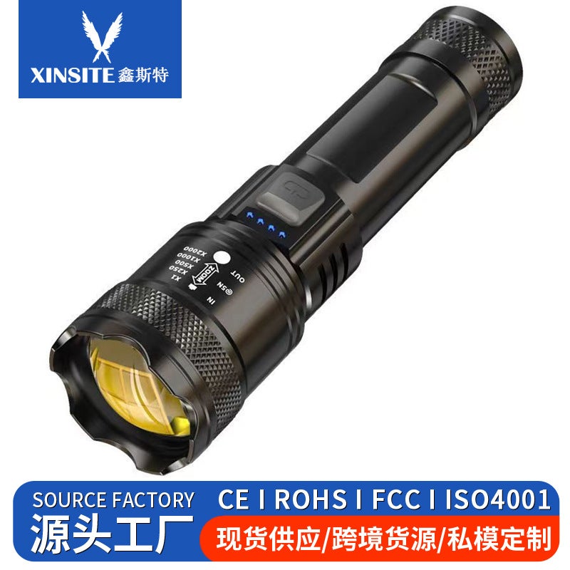 Generic New super light long-range flashlight outdoor patrol spotlight long-range zoom Aurora gun large floodlight 824 - Image 3