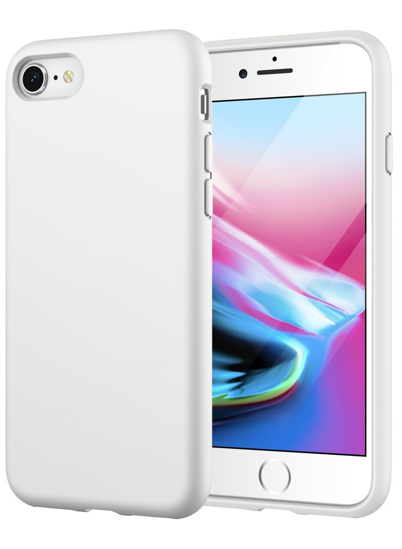 جي تيك حافظة من السيليكون لهاتف iPhone SE 3 Edition 4.7 بوصة، ناعمة الملمس حريري، حافظة واقية لكامل الجسم، غطاء مقاوم للصدمات مع بطانة من الألياف الدقيقة ضوء النجوم