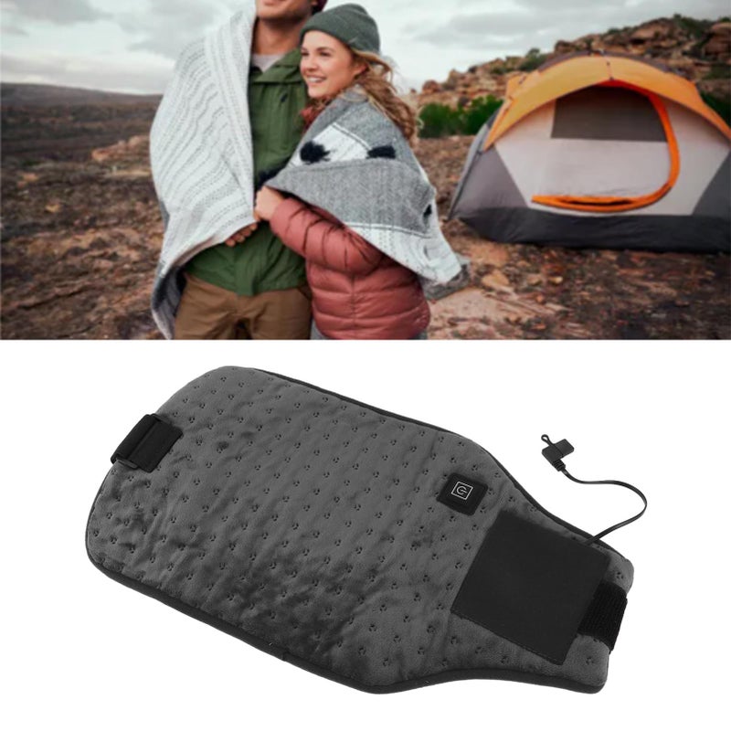 USB Powered Heated Waist Wrap Adjustable Temperature Fast Heating USB Heating Waist Wrap Heating Pad for Waist Neck Knee Dark Gray - Image 4