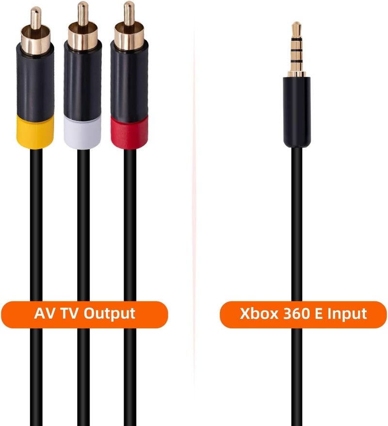 Gam3Gear 1.8M Audio Video AV RCA Video Composite Cable Cord for Microsoft XBox 360 E - Image 4