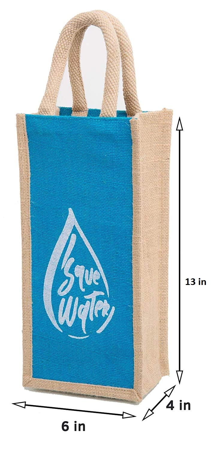 hb+ Jute Water Bottle, 2L, Blue , Set of 1 - Image 2