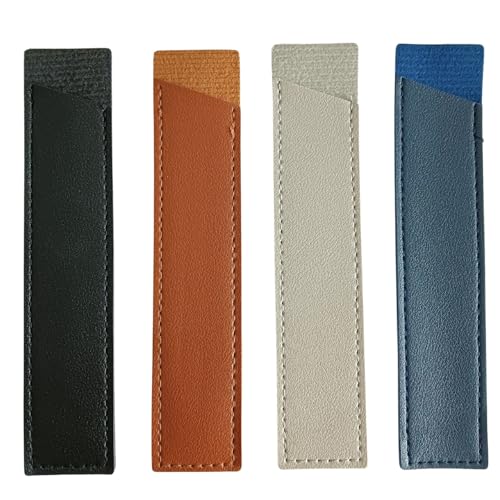 GOLD LEAF PU Leather Pen Pouch – 5PcsStylish & Portable Pen Case Holder | Personalized Pencil Sleeve Cover for School, Office, Travel & Promotional Gifts | Simple Protective PU Leather Pen Box - Image 1
