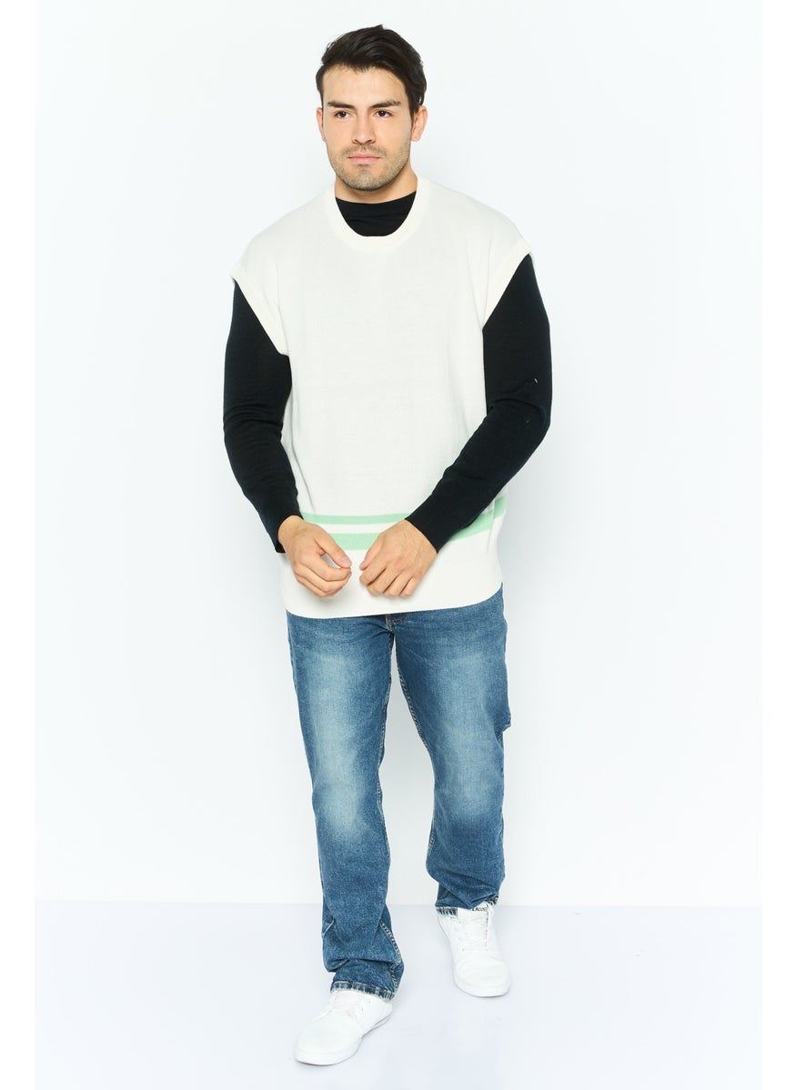 Men Crew Neck Knitted Vest, Off White - pzsku/Z97581DC54B9579208F7DZ/45/_/1737641994/c610513f-c5d6-4a7d-a564-2a8651bdc80e