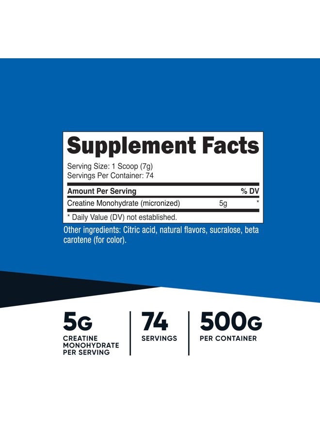 Nutricost مسحوق الكرياتين مونوهيدرات (برتقال ماندارين، 500 جرام) - مكمل كرياتين ميكرونيزد - نباتي، خالي من الكائنات المعدلة وراثيًا، خالي من الغلوتين - Image 2