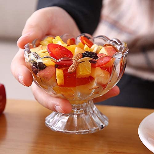CRACK Glass Ice Cream Bowl Set 120 ml Dessert Bowl Perfect for Fruit Salad or Pudding Set of 6 - Image 5
