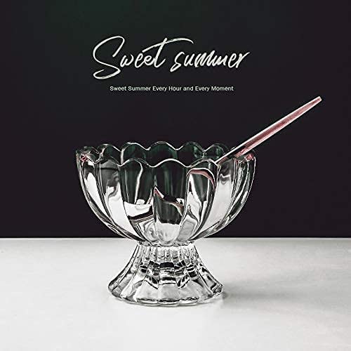 CRACK Glass Ice Cream Bowl Set 120 ml Dessert Bowl Perfect for Fruit Salad or Pudding Set of 6 - Image 4