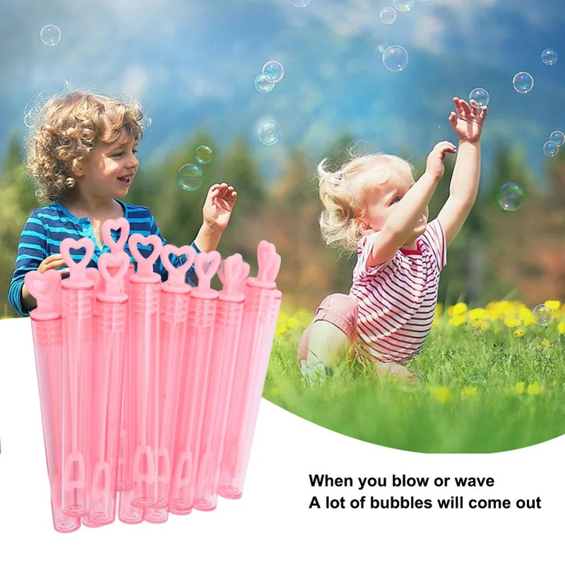 50 Pcs Pastel Heart Shaped Mini Bubble Wands For Party Wedding Decorations Goody Bag Fillers - Image 3