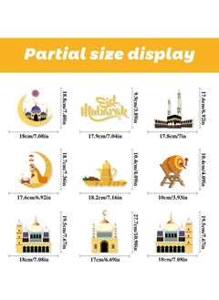 VUCATIN 9 Sheets Ramadan Window Stickers Window Clings Eid Mubarak Window Stickers Party Supplies Decorations Muslim Happiness Ramadan Eid Al-fitr Window Decor for Home Window Stickers  - Image 3