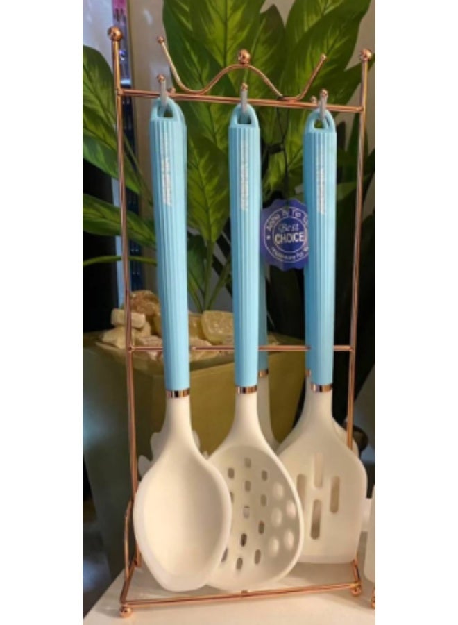 stainless steel silicone serving set