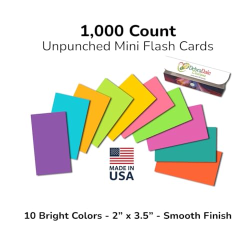 DEBRADALE DESIGNS Debra Dale Designs Blank Flash Cards - Vibrant Flash Cards for Students, Color Coded Study Cards, Unruled Index Cards (Neon 2x3.5in, 65lb Cardstock, Reusable Box) [10 Colors, USA Made] - Image 2
