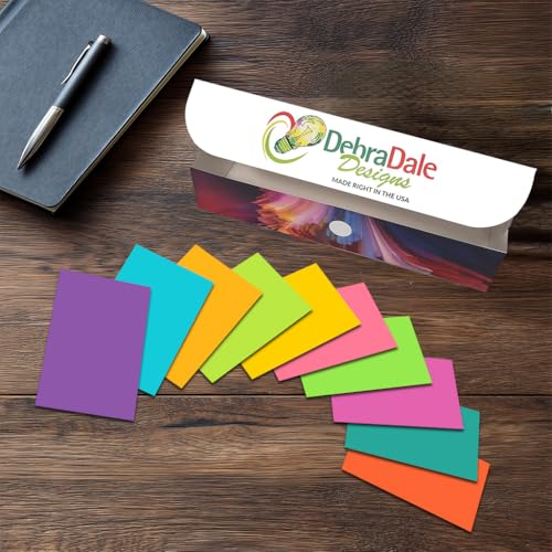 DEBRADALE DESIGNS Debra Dale Designs Blank Flash Cards - Vibrant Flash Cards for Students, Color Coded Study Cards, Unruled Index Cards (Neon 2x3.5in, 65lb Cardstock, Reusable Box) [10 Colors, USA Made] - Image 3