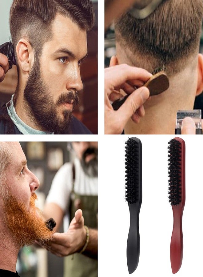 FENSIR® Men's Long Handle Beard Brush Head Bristle Curly Hair Cleaning Tool | Pink - Image 5