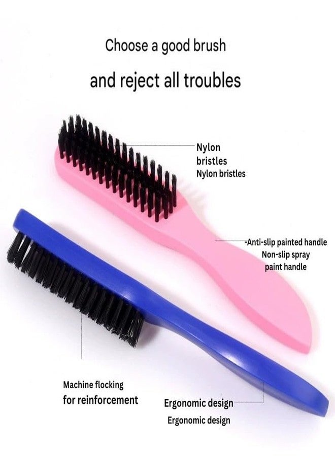 FENSIR® Men's Long Handle Beard Brush Head Bristle Curly Hair Cleaning Tool | Pink - Image 3