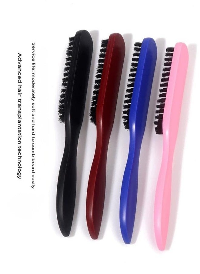 FENSIR® Men's Long Handle Beard Brush Head Bristle Curly Hair Cleaning Tool | Pink - Image 4