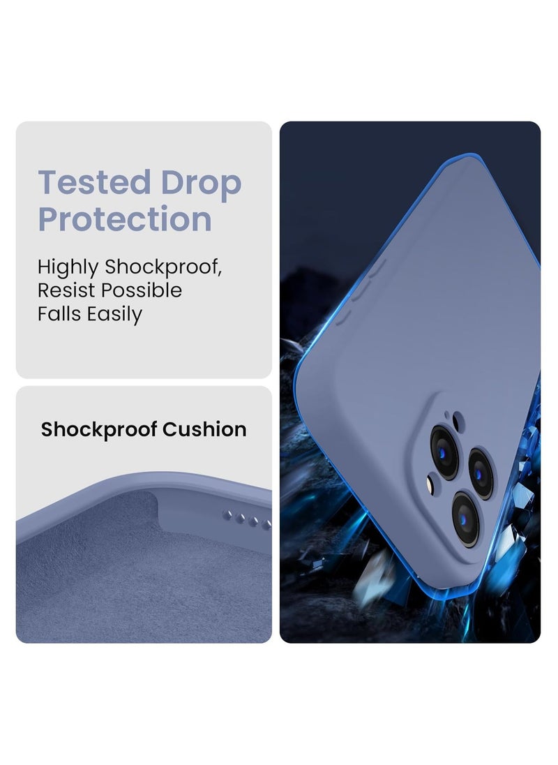 Raxoom Designed for iPhone 15 Pro Max Case, Silicone Upgraded [Camera Protection] for iPhone 15 ProMax Case with [2 Screen Protectors], Anti-Scratch Microfiber Lining, 6.7 inch, Lavender Gray - Image 4