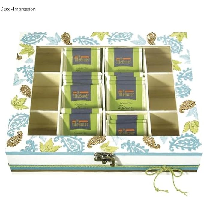Rayher. Tea Storage Box With 12 Compartments Wooden Tea Chest - Image 4