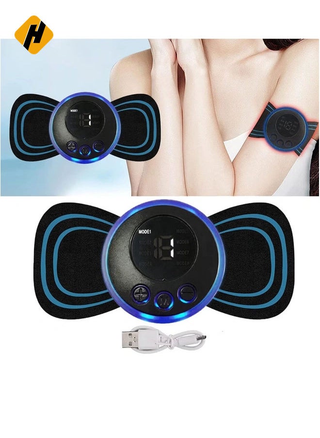 HuHa Body Massager,Neck Massage Machine Rechargeable Portable Wireless Mini Reusable Pain Relief EMS Massager with 8 Modes and 19 Levels for Shoulder,Arms,Legs  - Image 2