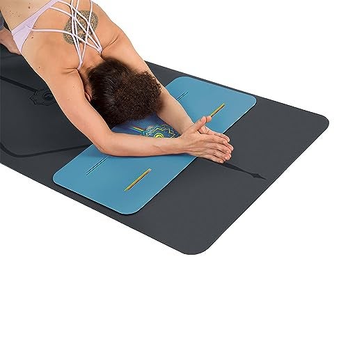Liforme Yoga Pad Patented Alignment System Warriorlike Grip Nonslip Ecofriendly and biodegradable 42mm thick pad for knee elbow and hand support during Yoga Blue Sky - Image 3
