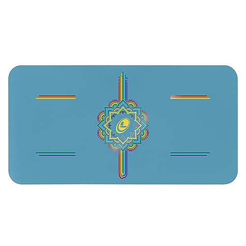 Liforme Yoga Pad Patented Alignment System Warriorlike Grip Nonslip Ecofriendly and biodegradable 42mm thick pad for knee elbow and hand support during Yoga Blue Sky - Image 1