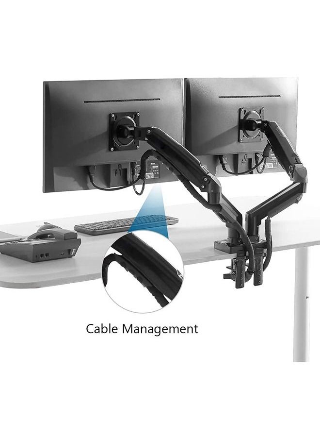 Arabest - Dual Monitor Desk Mount Stand Full Motion Swivel Computer Monitor Arm for Two Screens 17-27 Inch with 4.4~19.8lbs Load Capacity for Each Display - Image 1