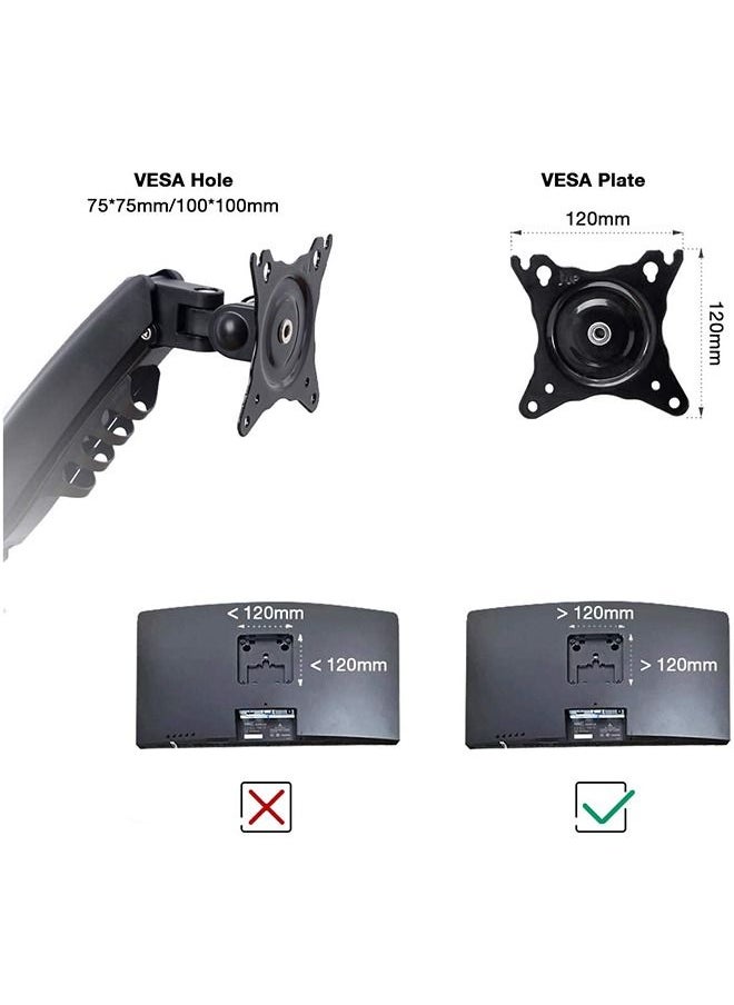 Arabest - Dual Monitor Desk Mount Stand Full Motion Swivel Computer Monitor Arm for Two Screens 17-27 Inch with 4.4~19.8lbs Load Capacity for Each Display - Image 1