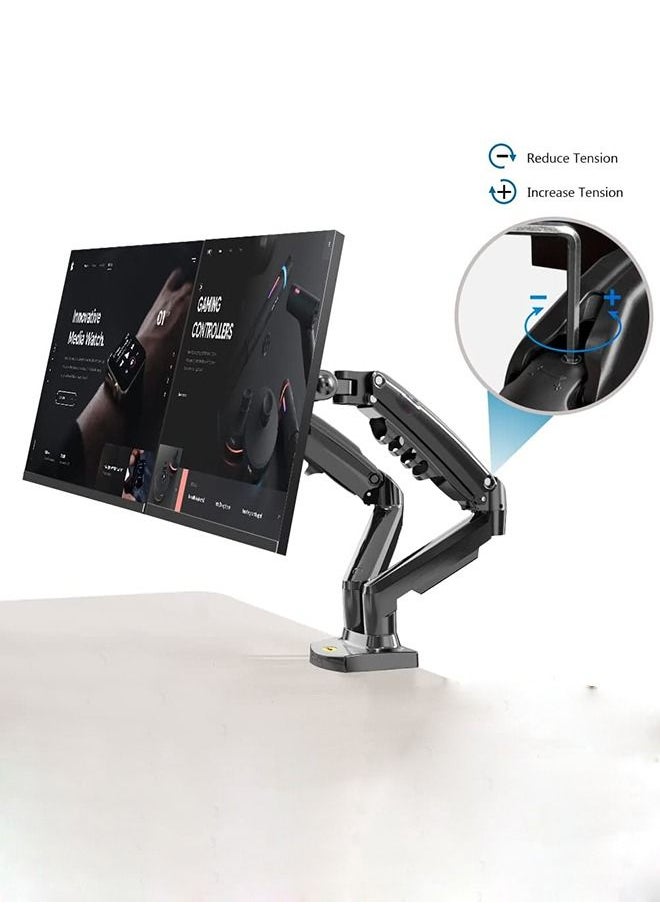 Arabest - Dual Monitor Desk Mount Stand Full Motion Swivel Computer Monitor Arm for Two Screens 17-27 Inch with 4.4~19.8lbs Load Capacity for Each Display - Image 1