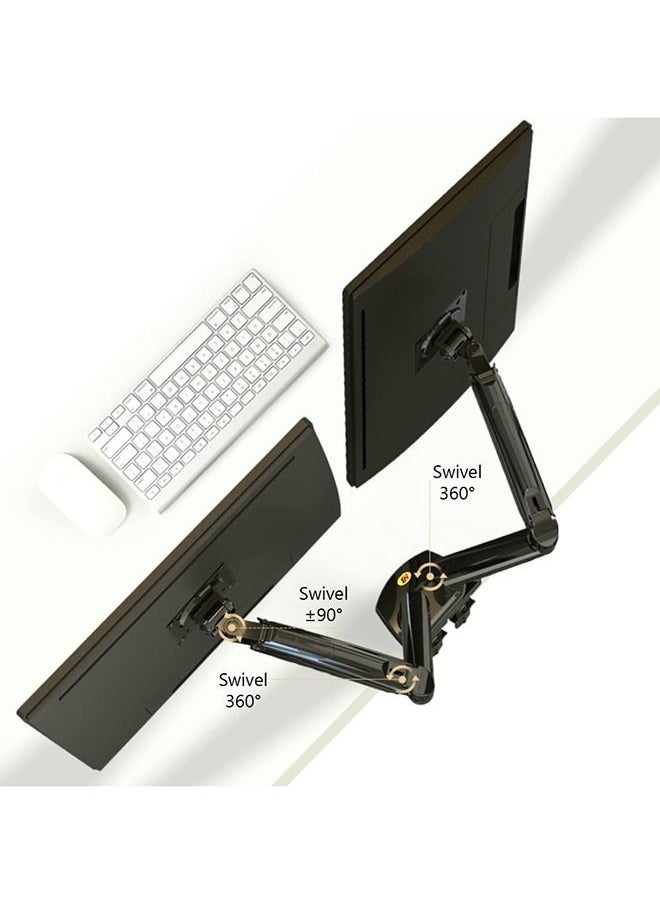 Arabest - Dual Monitor Desk Mount Stand Full Motion Swivel Computer Monitor Arm for Two Screens 17-27 Inch with 4.4~19.8lbs Load Capacity for Each Display - Image 1