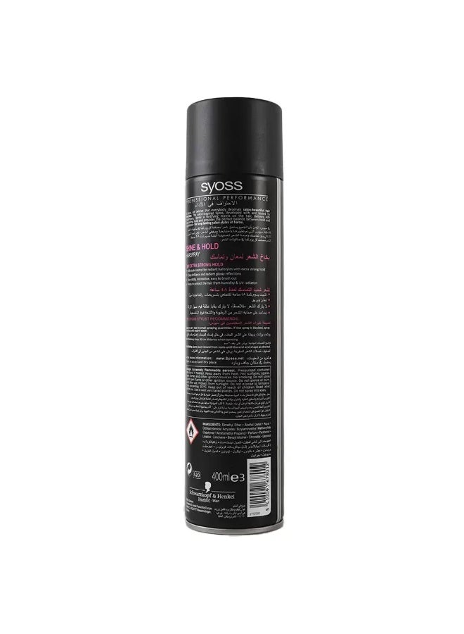 Syoss Professional Performance Hair Spray Shine And Hold- 400ml - Image 2