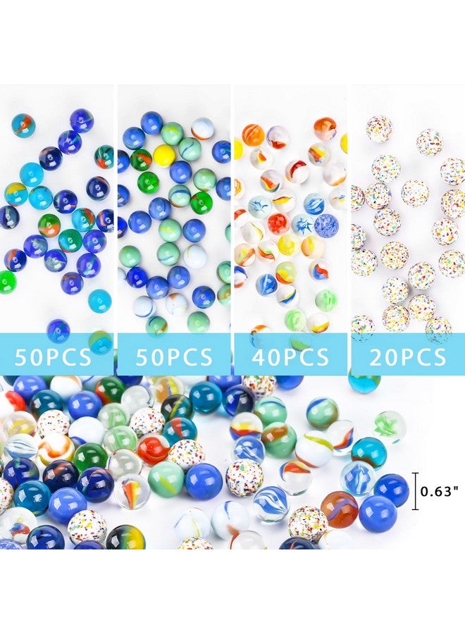 POPLAY 160Pcs Color Mixing Glass Marbles, 5/8" Marbles Bulk For Kids Marble Games Vase Fillers Diy Home Decoration - Image 2