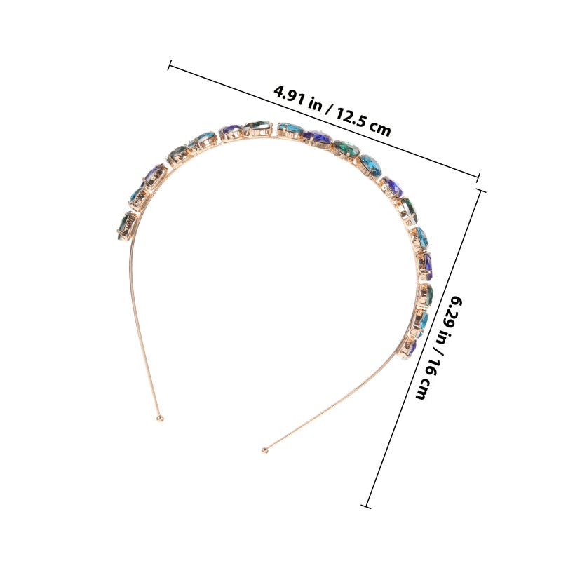 1pc Stylish Hair Glass Rhinestone Headband Elegant Hair Daily Headwear Hair Decoration Green - Image 2