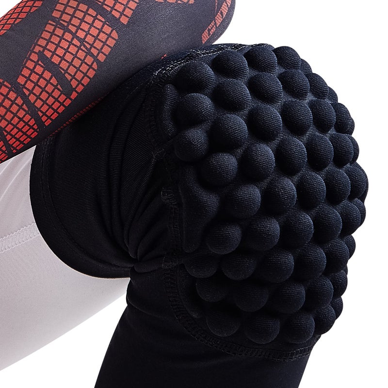 COOLOMG Basketball Knee Pad for Kids Youth Adult, Compression Anti-slip Knee Sleeve for Volleyball Football, Sports Knee Protector (1 Pair) Black L - Image 3