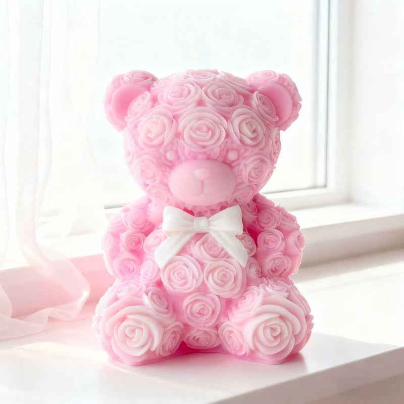 ESEENS Rose Bear Heart Cylinder Candle & Resin Mold - Resin Casting Silicone Molds for Home Decor & Candle Making Wave Spiral Mold - Image 3