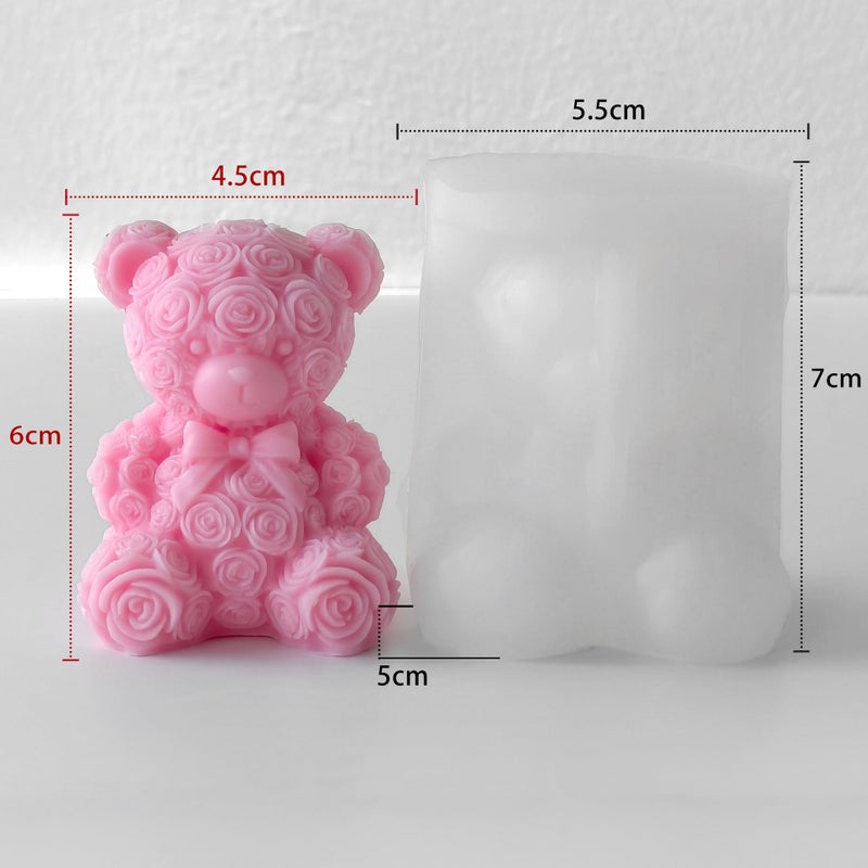 ESEENS Rose Bear Heart Cylinder Candle & Resin Mold - Resin Casting Silicone Molds for Home Decor & Candle Making Wave Spiral Mold - Image 2